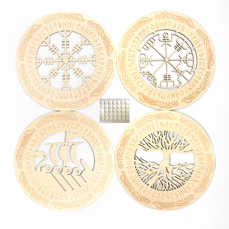 Carved wooden Viking decor for home interiors