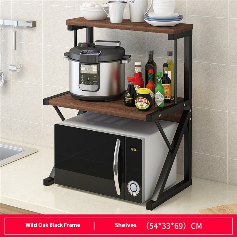 Microwave oven rack shelf for kitchen countertop