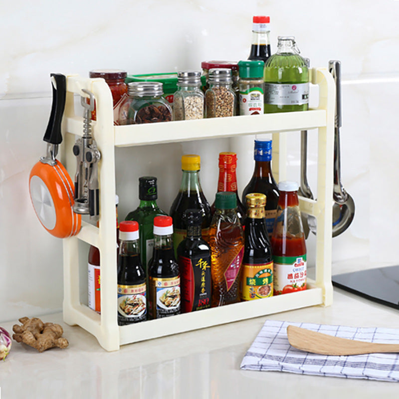 Kitchen shelving unit for storing cooking supplies
