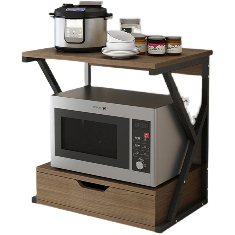 Microwave oven rack shelf for kitchen countertop