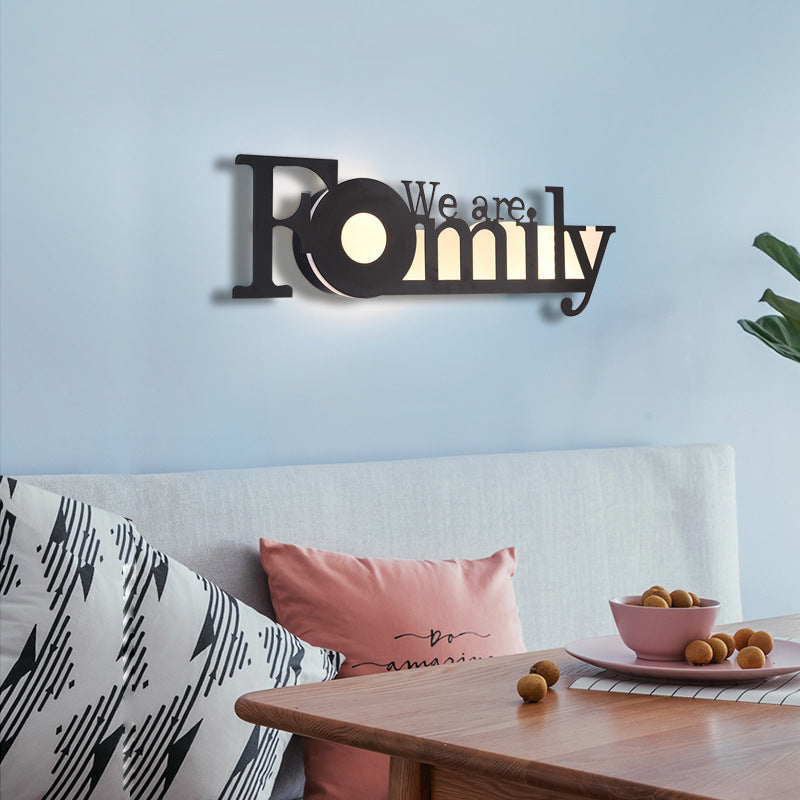 LED English letter wall lamp for creative decor