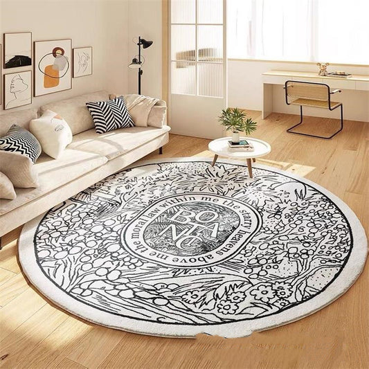 Large round carpet for modern home interiors