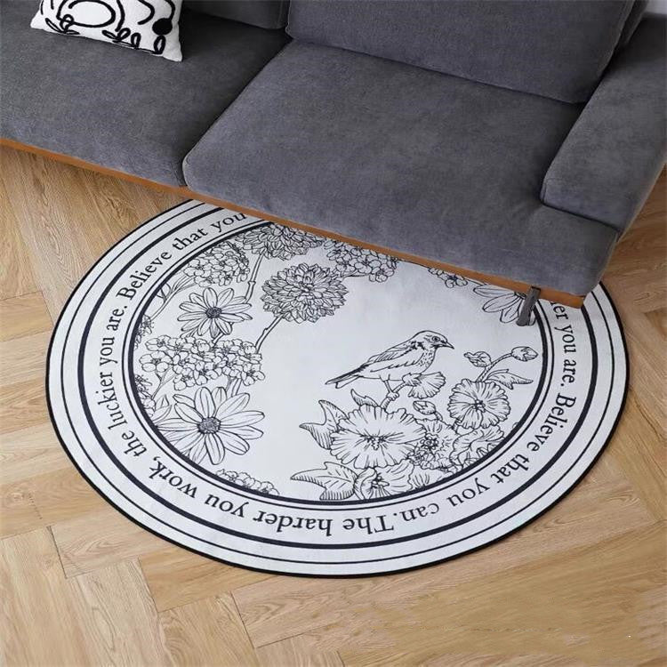 Round area rug for living room and bedside floor