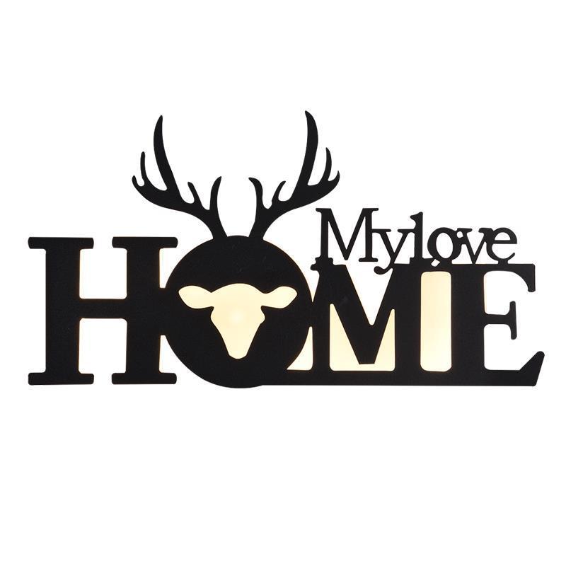 LED English letter wall lamp for creative decor