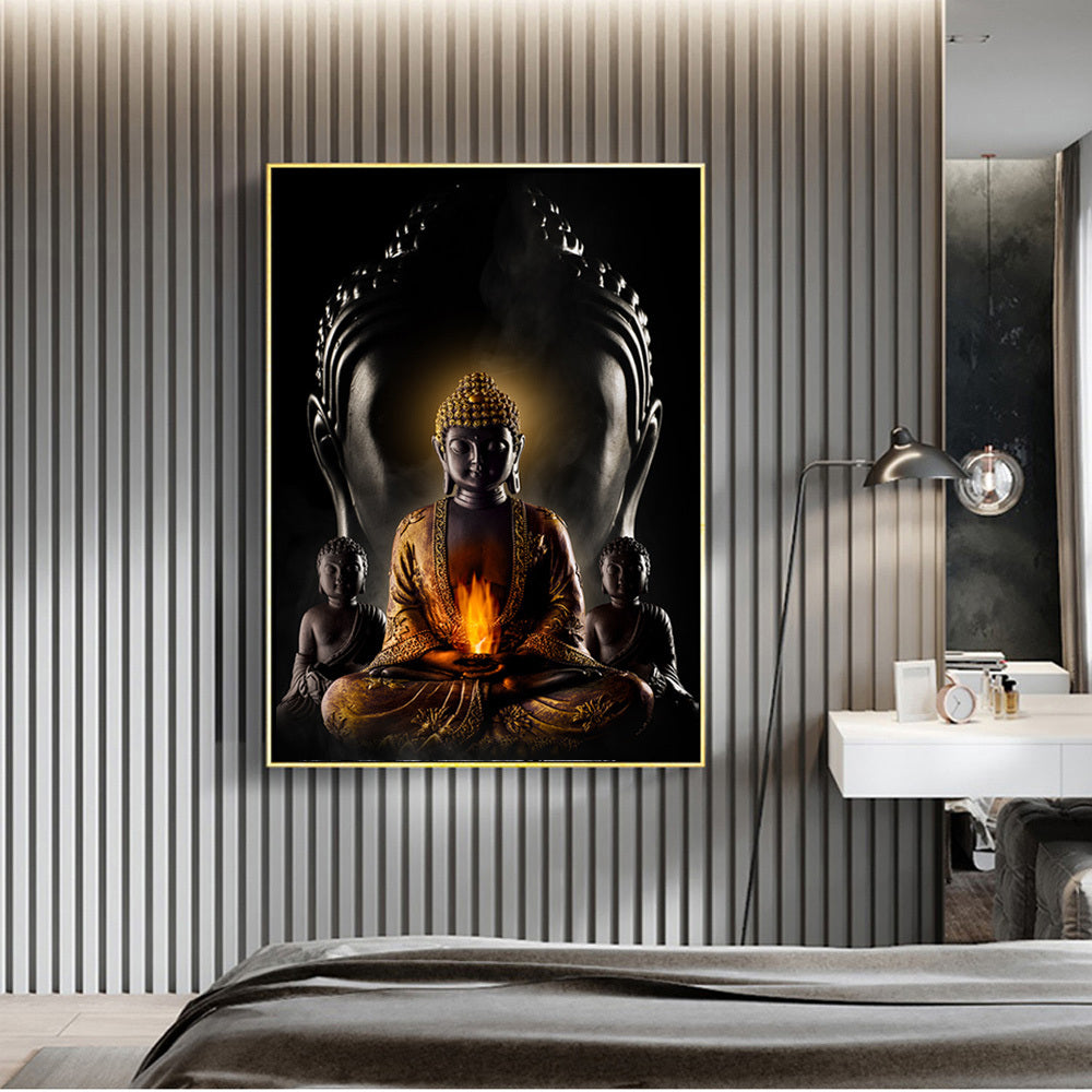 Elegant Buddha portrait on canvas for interior decoration