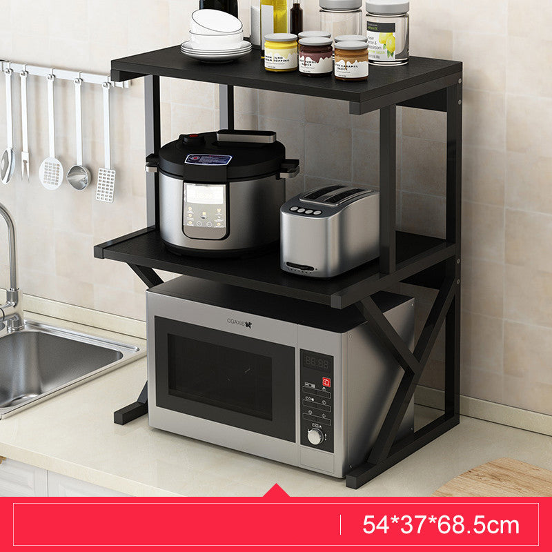 Microwave oven rack shelf for kitchen countertop