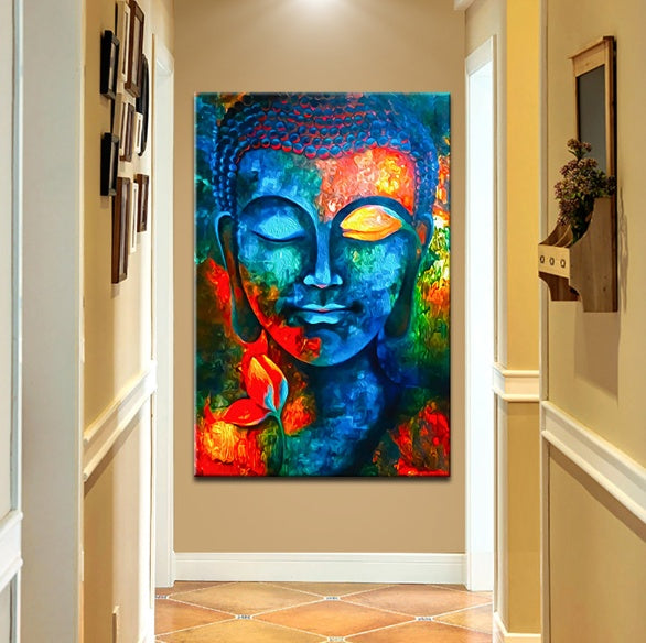 Zen-inspired Buddha canvas painting for home