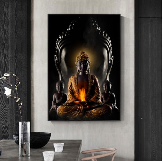 Modern Buddha wall art canvas for home decor