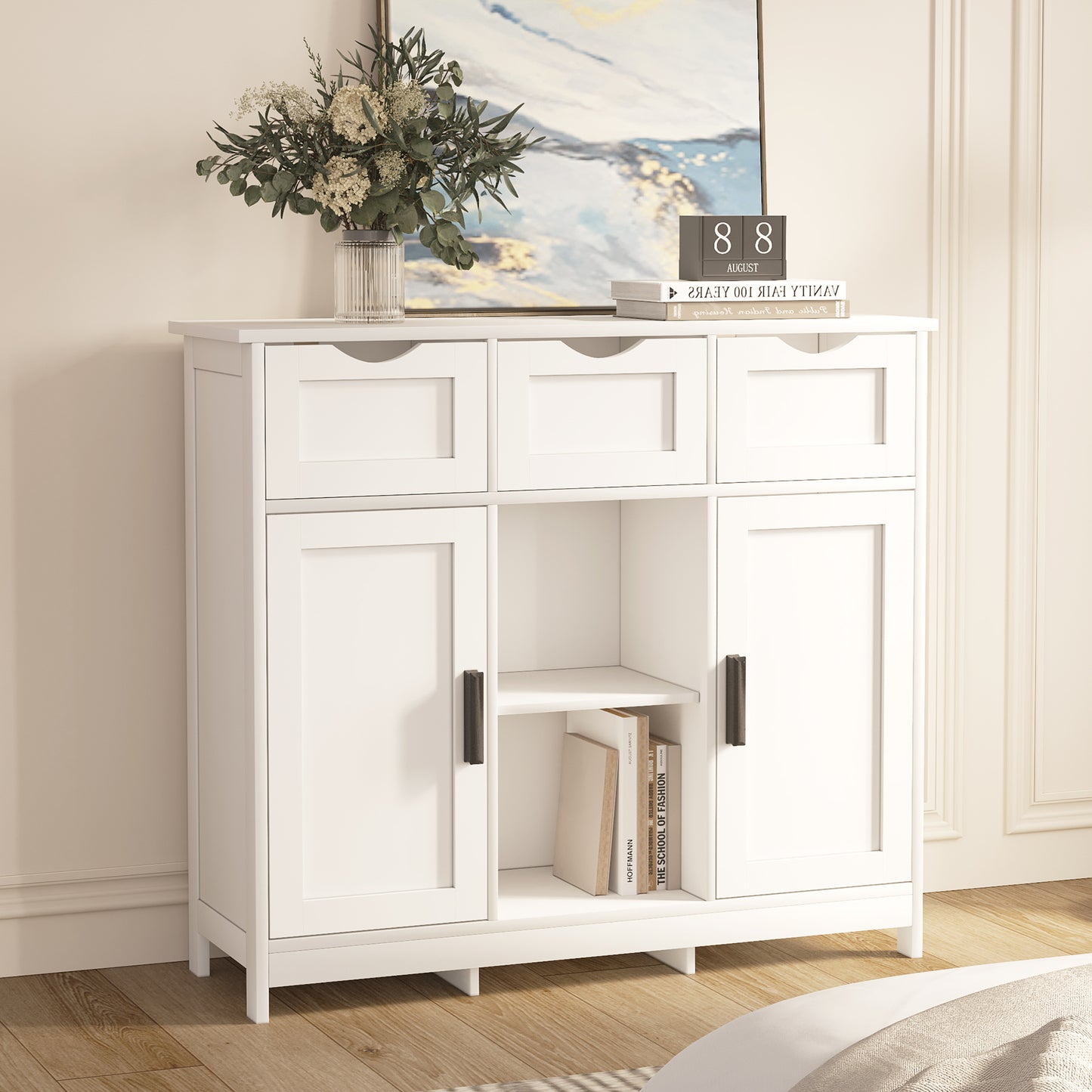 Storage cabinet for living room, bedroom, or bathroom