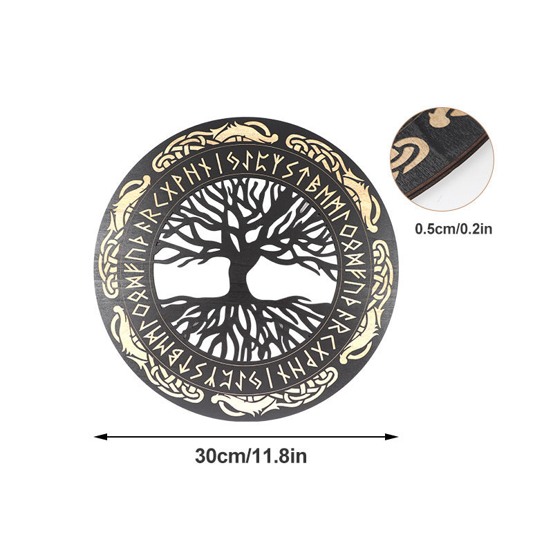 Handcrafted Nordic Viking wooden wall panel