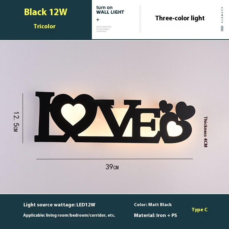 LED English letter wall lamp for creative decor