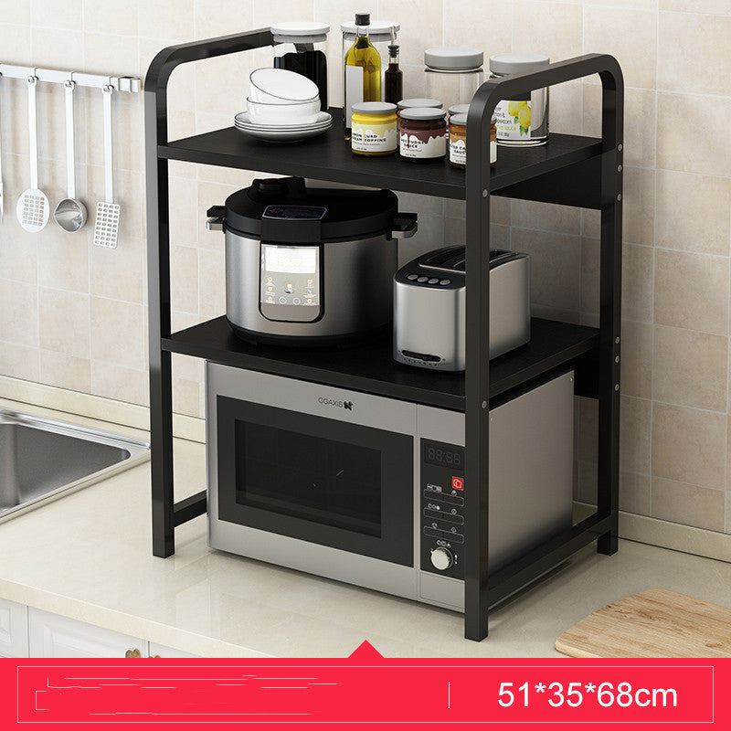 Microwave oven rack shelf for kitchen countertop