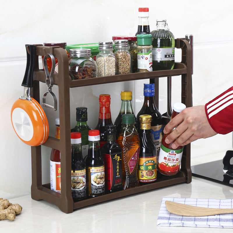 Kitchen shelving unit for storing cooking supplies