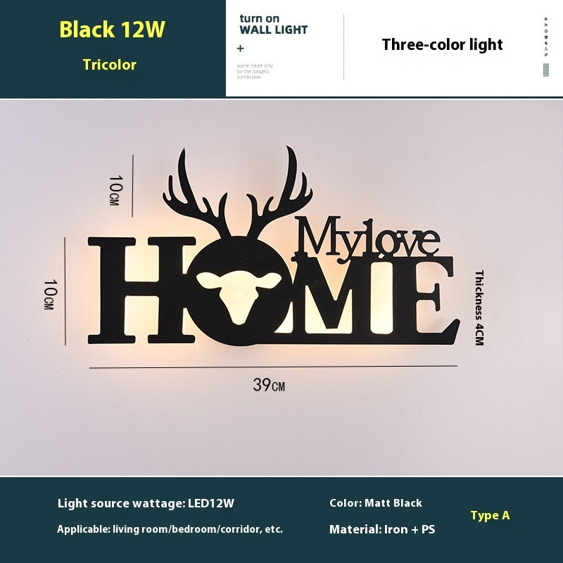 LED English letter wall lamp for creative decor