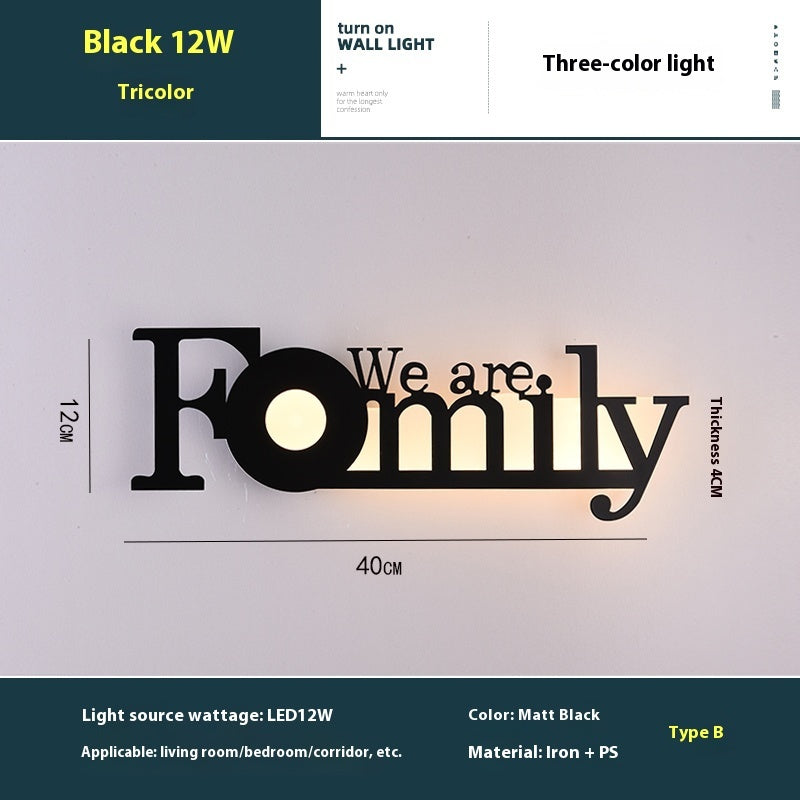 LED English letter wall lamp for creative decor