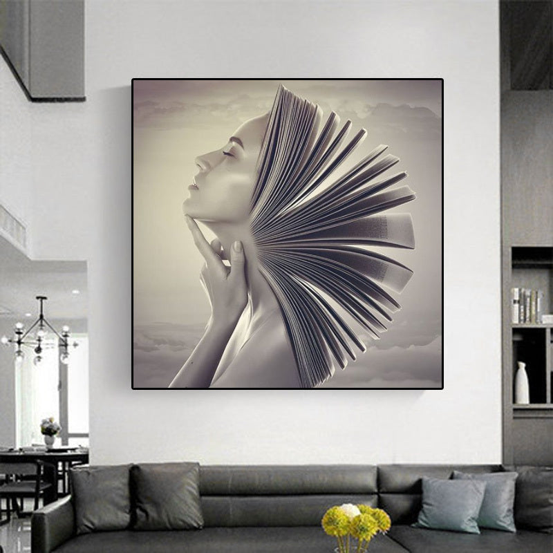 Geometric abstract painting for modern living room