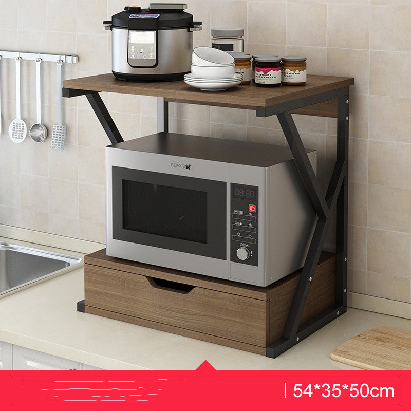 Microwave oven rack shelf for kitchen countertop