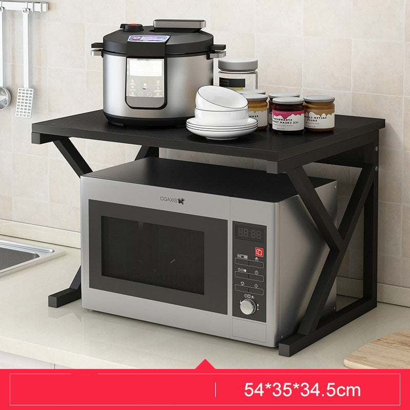 Microwave oven rack shelf for kitchen countertop