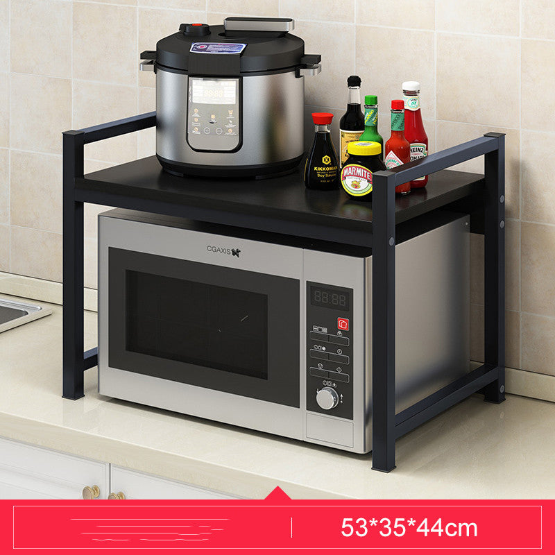 Microwave oven rack shelf for kitchen countertop