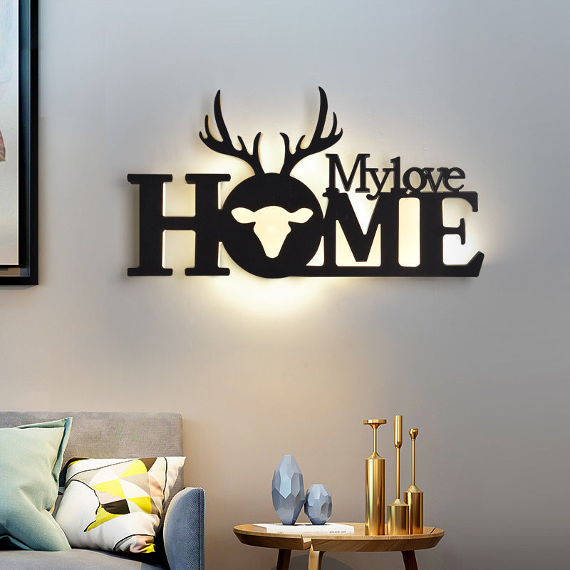 LED English letter wall lamp for creative decor