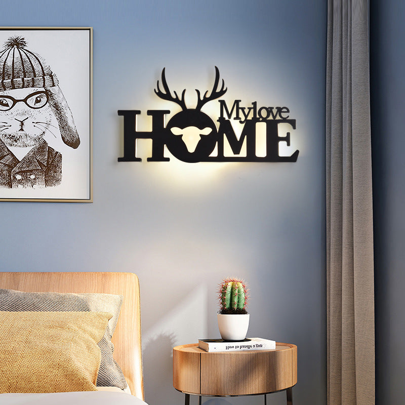LED English letter wall lamp for creative decor