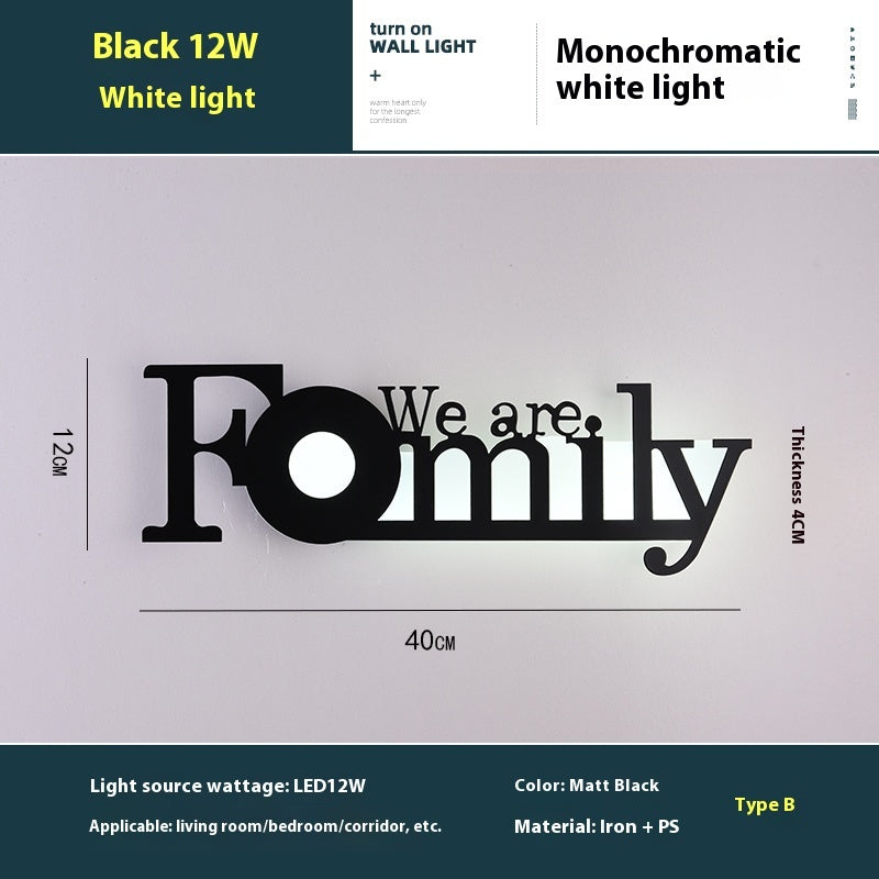 LED English letter wall lamp for creative decor