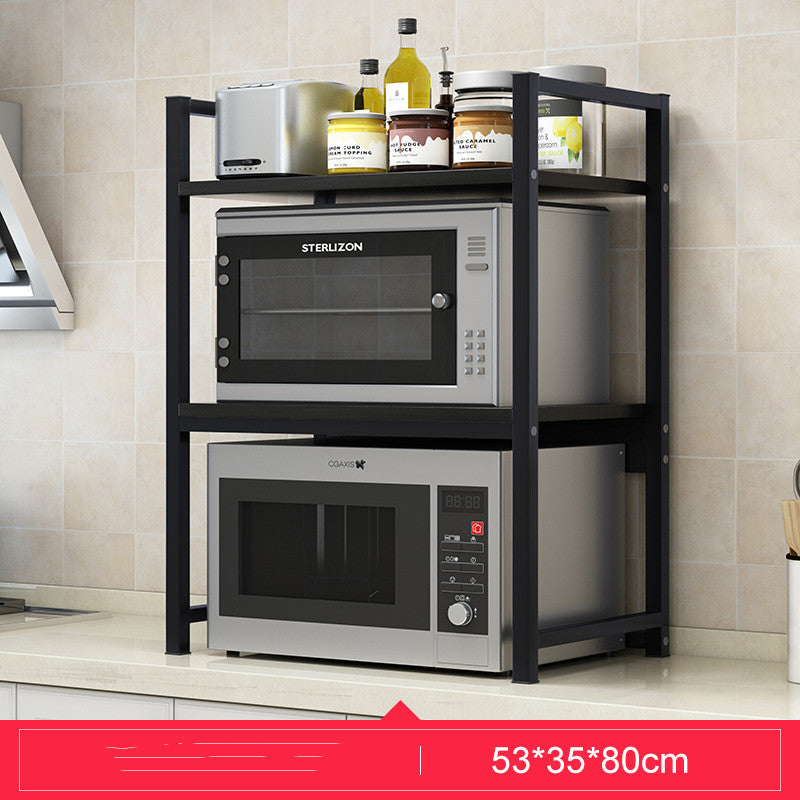 Microwave oven rack shelf for kitchen countertop