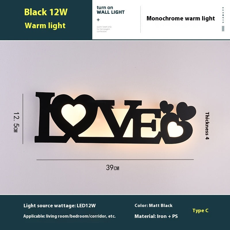 LED English letter wall lamp for creative decor