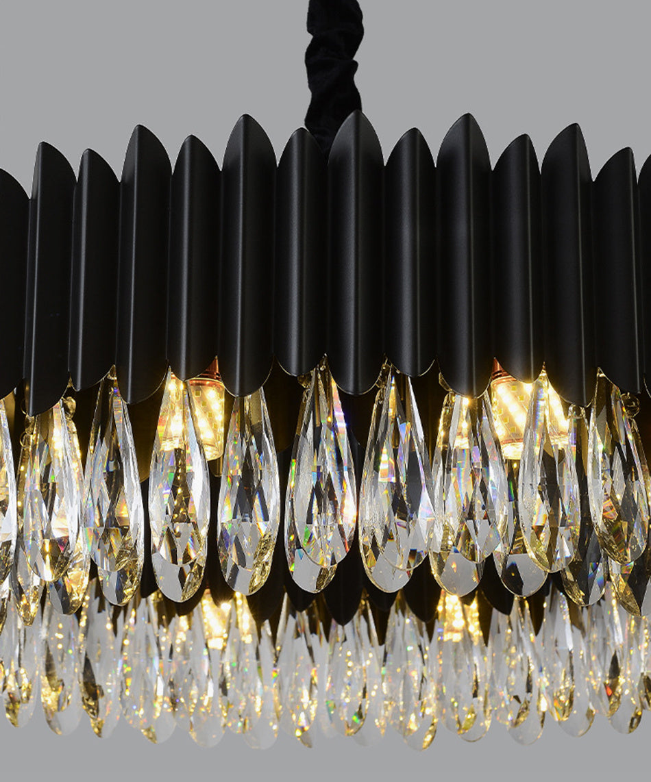 Contemporary black crystal chandelier for home decor