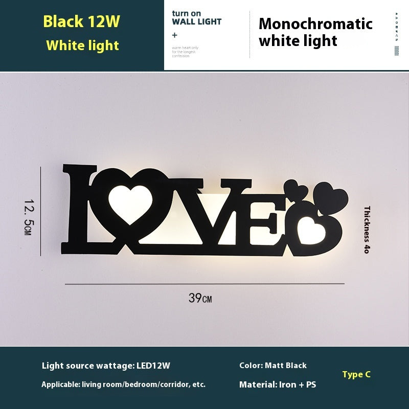 LED English letter wall lamp for creative decor